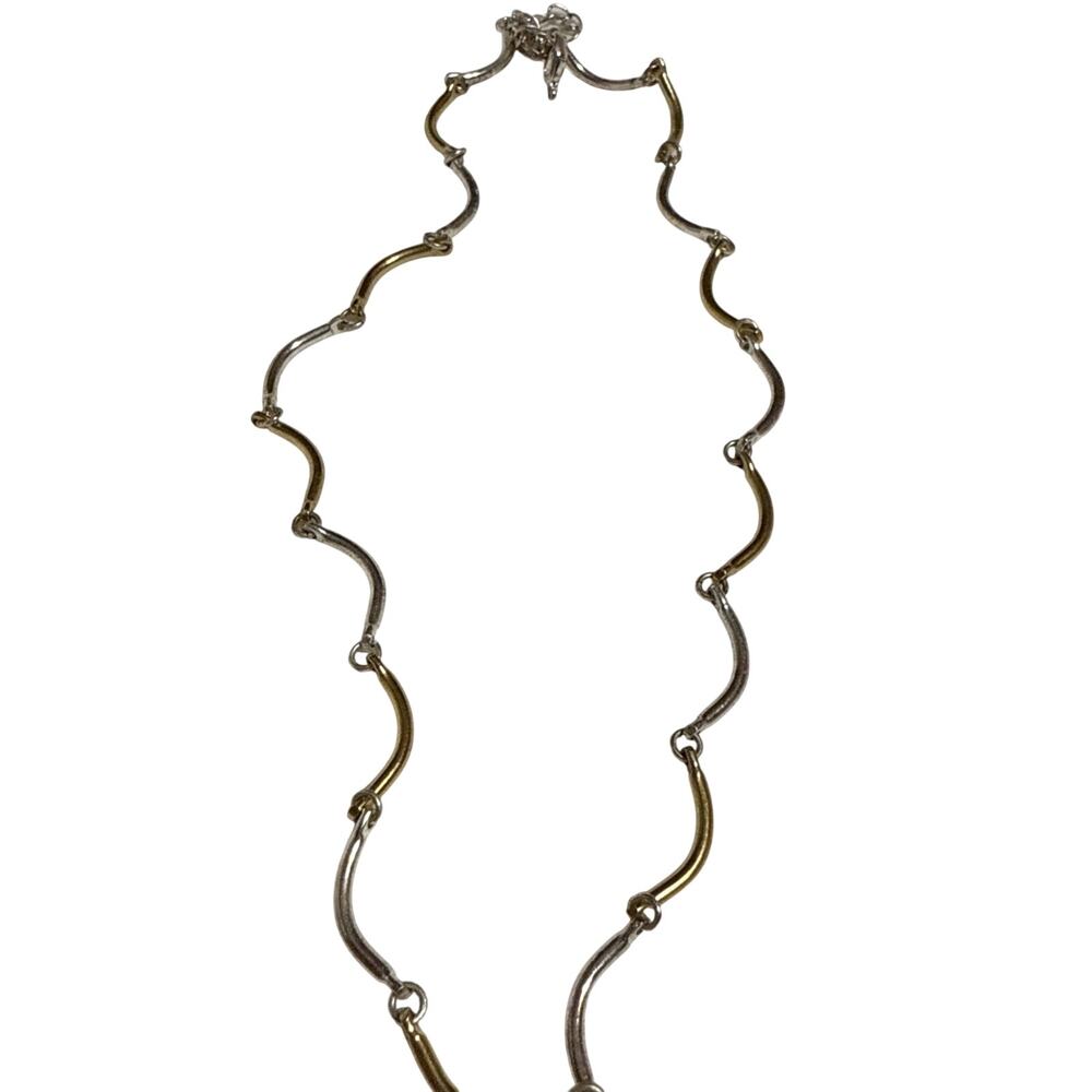 Vintage Napier two-tone gold choker necklace featuring alternating curved links
